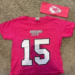 Kansas City chiefs pink t shirt & headband